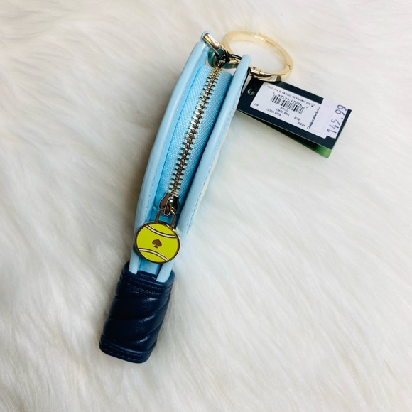 KATE SPADE GRAND SLAM SMALL 3D TENNIS RACQUET COIN PURSE KF500 New - Picture 2 of 4